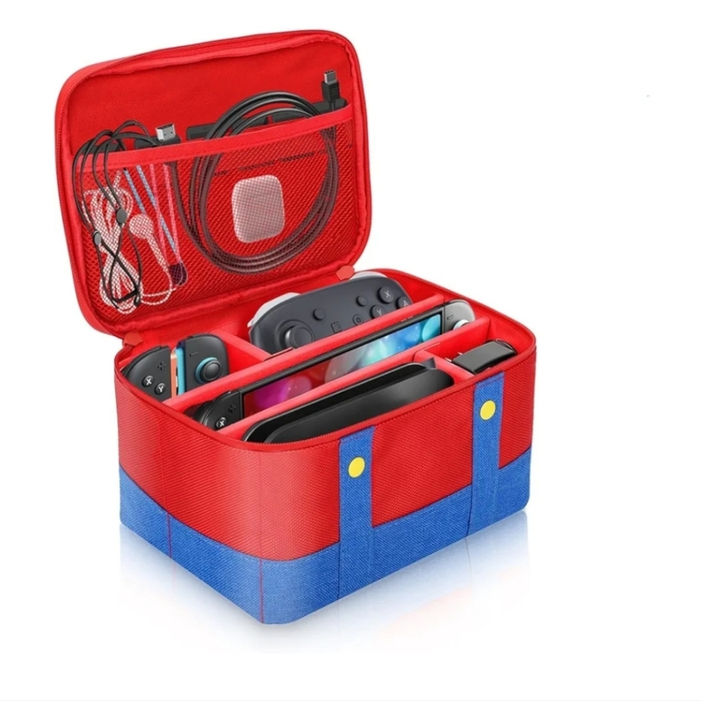 Mario Brothers Themed Switch Carry Case. Zipper. Water Resistant. Adjustble.